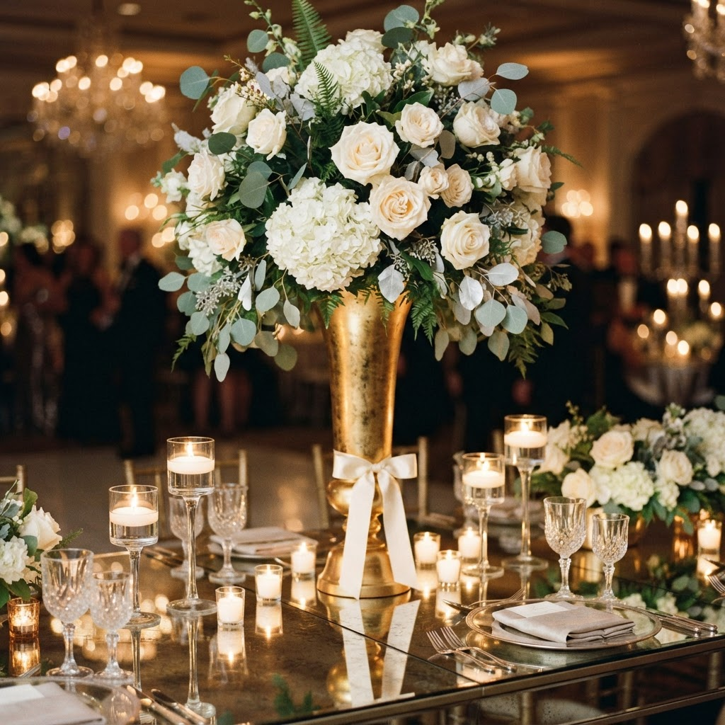 Elegant floral and candle decorations for a special event
